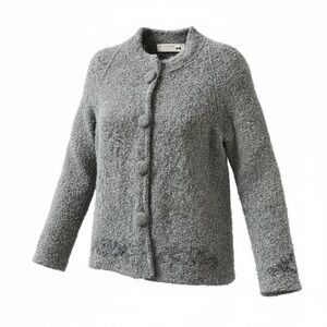Women’s Gray Bouclé Button-Front Jacket